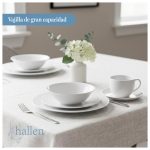 Juego Set de Vajilla 30Pzas Porcelana Blanca Serena  Hallen - Imagen 4
