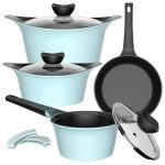 Batería Cocina Aluminio Fundido 7 piezas Kova Ice
