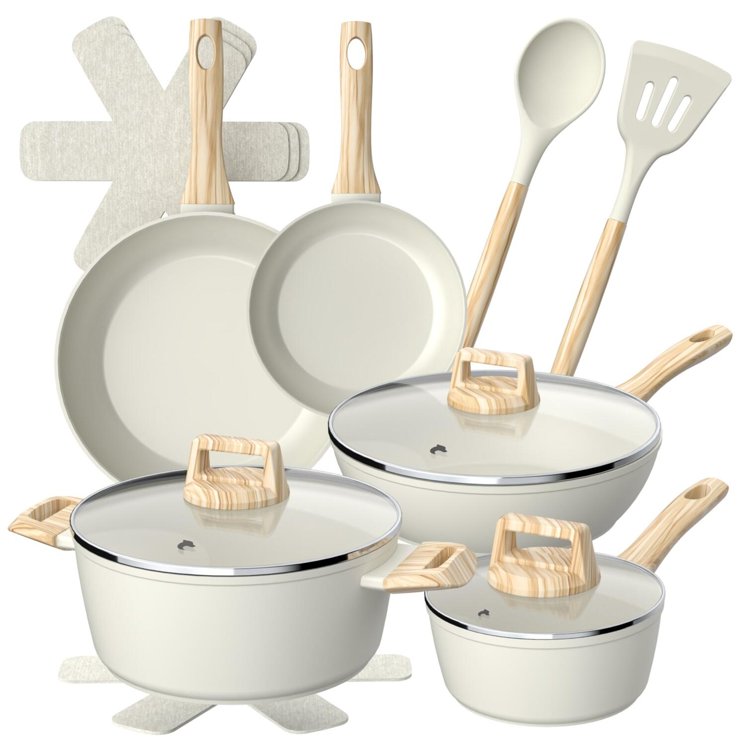 Bateria Cocina 14Pzs Aluminio Forjado Antiadherente Flow Beige Bateria Cocina 14Pzs Aluminio Forjado Antiadherente Flow Beige - Imagen 1