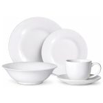 Juego Set de Vajilla 30Pzas Porcelana Blanca Serena  Hallen