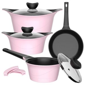 Batería Cocina Aluminio Fundido 7 piezas Kova Pink