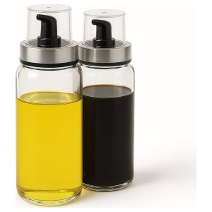 Set Alcuza Vidrio 2 Botellas aceite y vinagre 250ml Allegra