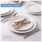 Juego Set de Vajilla 30Pzas Porcelana Blanca Serena  Hallen - Imagen 3