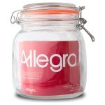 Frasco de Vidrio con tapa Hermética 1L Allegra