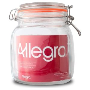 Frasco de Vidrio con tapa Hermética 1L Allegra