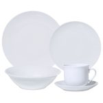 Juego de Vajillas 30 Piezas Porcelana Rodondo Blanco Cascais