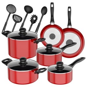Batería de Cocina 15 Piezas Omni  Red Aluminio Antiadherente