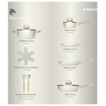 Bateria Cocina 14Pzs Aluminio Forjado Antiadherente Flow Beige - Imagen 3