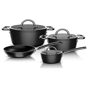 Batería de Cocina 7 Piezas Aluminio Forjado Black