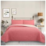 Cubrecama Quilt Reversible 1,5 Plazas Color Rosa Trama Collection