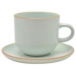 Juego de 12Pzs Tazas Té + Platos 200ml Verde Amalfi Hallen - Imagen 2