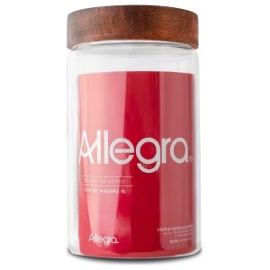 Frasco de Vidrio con tapa de Madera 1L Allegra
