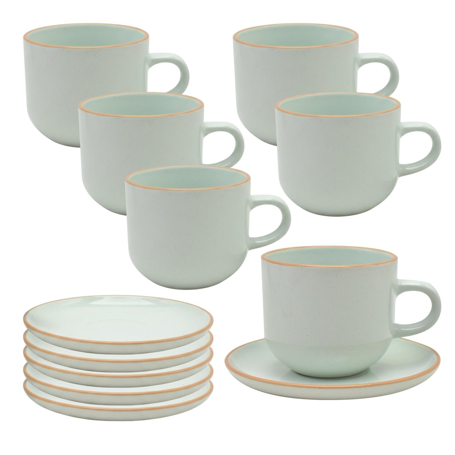 Juego de 12Pzs Tazas Té + Platos 200ml Verde Amalfi Hallen Juego de 12Pzs Tazas Té + Platos 200ml Verde Amalfi Hallen - Imagen 1