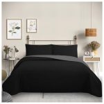 Cubrecama Quilt Reversible 1,5 Plazas Color Negro Trama Collection