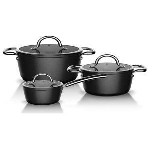 Batería de cocina 6 Piezas Aluminio Forjado Black