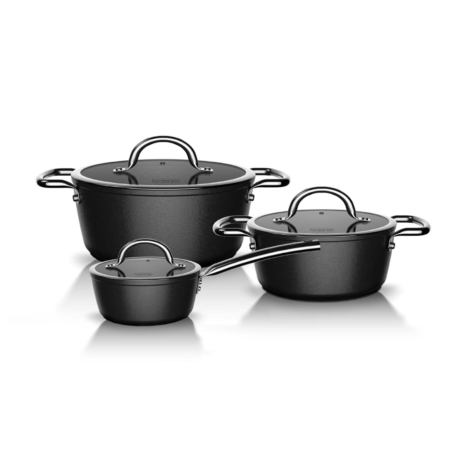Batería de cocina 6 Piezas Aluminio Forjado Black Batería de cocina 6 Piezas Aluminio Forjado Black - Imagen 1