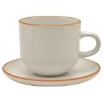 Juego de 12Pzs Tazas Té + Platos 200ml Beige Aryna Hallen - Imagen 2
