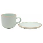 Juego de 12Pzs Tazas Té + Platos 200ml Verde Amalfi Hallen - Imagen 3
