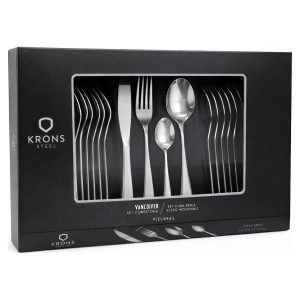 Set Cuchillería Acero Inoxidable 24 Piezas Cuchillo Carne Vancouver Apaisado Krons