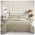 Cubrecama Quilt Reversible 1,5 Plazas Color Beige Trama Collection
