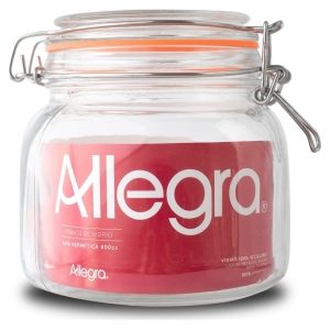 Frasco de Vidrio con tapa Hermética 800ml Allegra